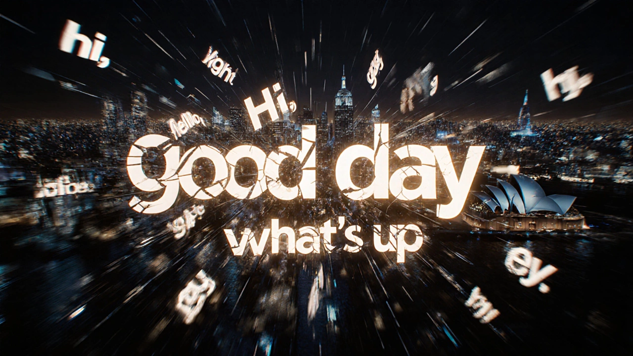 Rozbité &#039;good day&#039; se mění v přirozené anglické pozdravy jako &#039;hi&#039;, &#039;hello&#039;, &#039;hey&#039;.