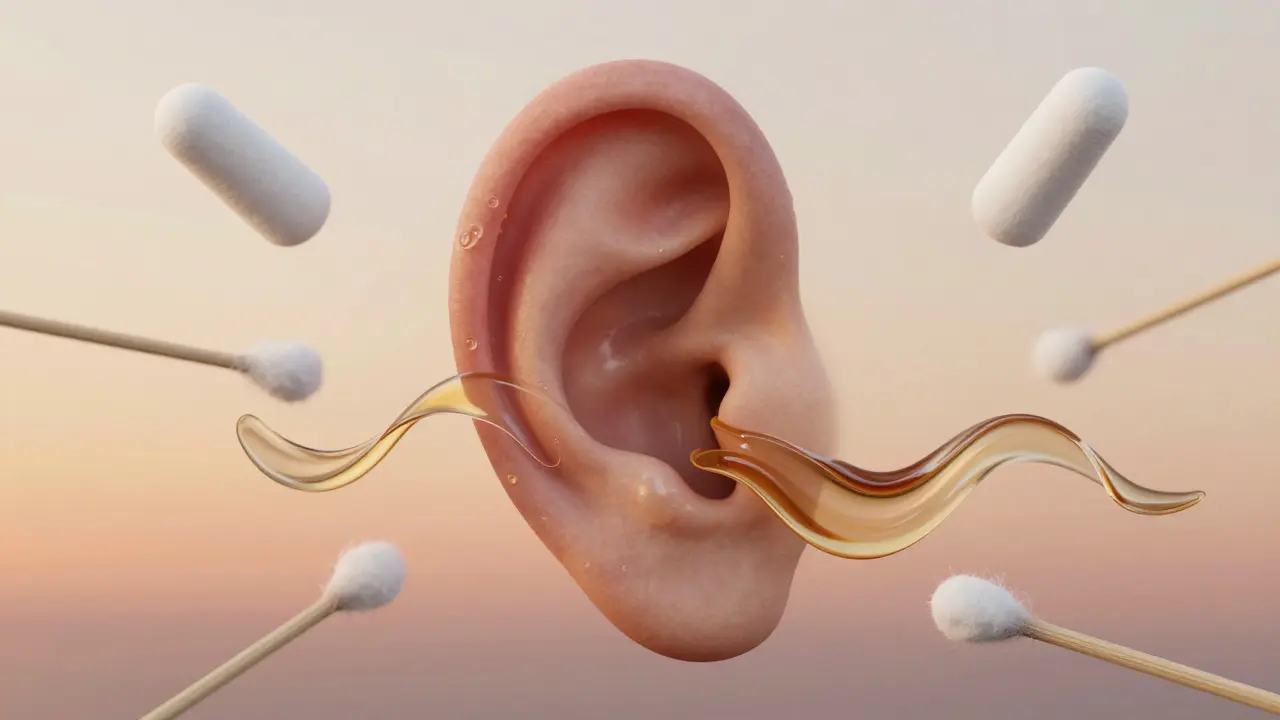 Přirozený pohyb cerumu ven z ušního kanálu při pohybu čelisti.