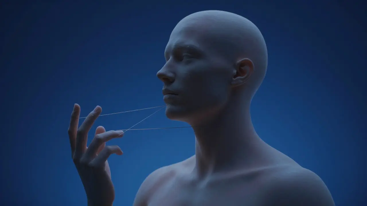 Abstraktní znázornění stlačených nervů v krční páteři, které ovlivňují ruce.