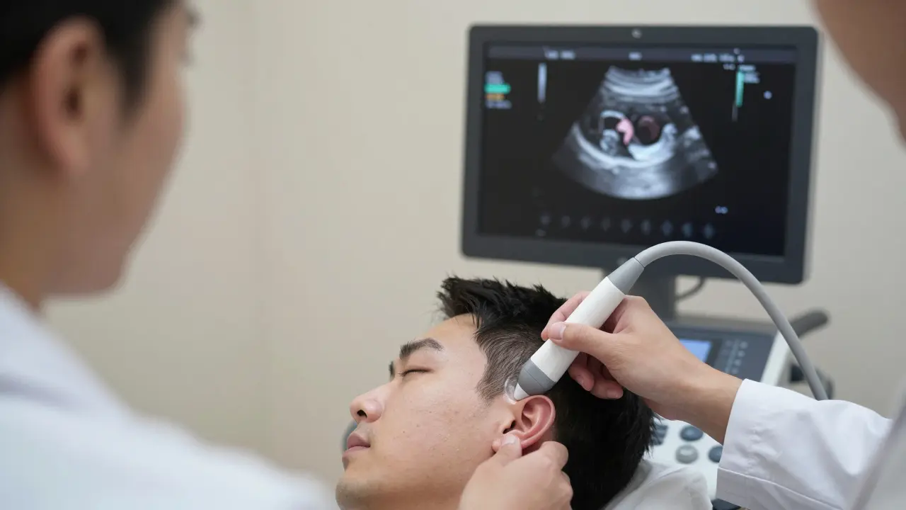 Jak probíhá sonografie uší?